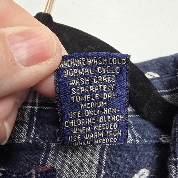 CST Blues Shirt Womens 5X Blue White Plaid Button Down Long Sleeve Cotton Hearts - Picture 9 of 11